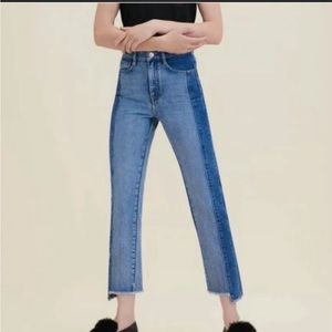 Maje Packy Straight Cut Two Tone Fases Blue Jeans